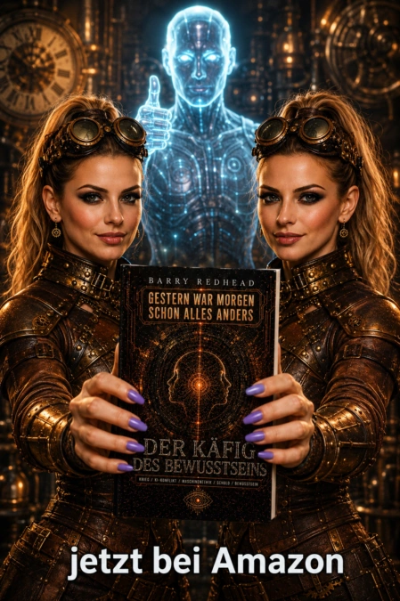 Symbolisches Sci-Fi-Covermotiv für Band 2 der Romanreihe Redhead Future Fiction